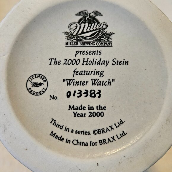 Miller Brewing Co - "Winter Watch" 2000 Holiday Stein - Limited Edition - Picture 6 of 10